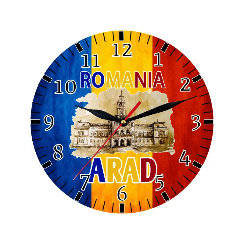 Arad romania, ceas lemn de perete, model 23